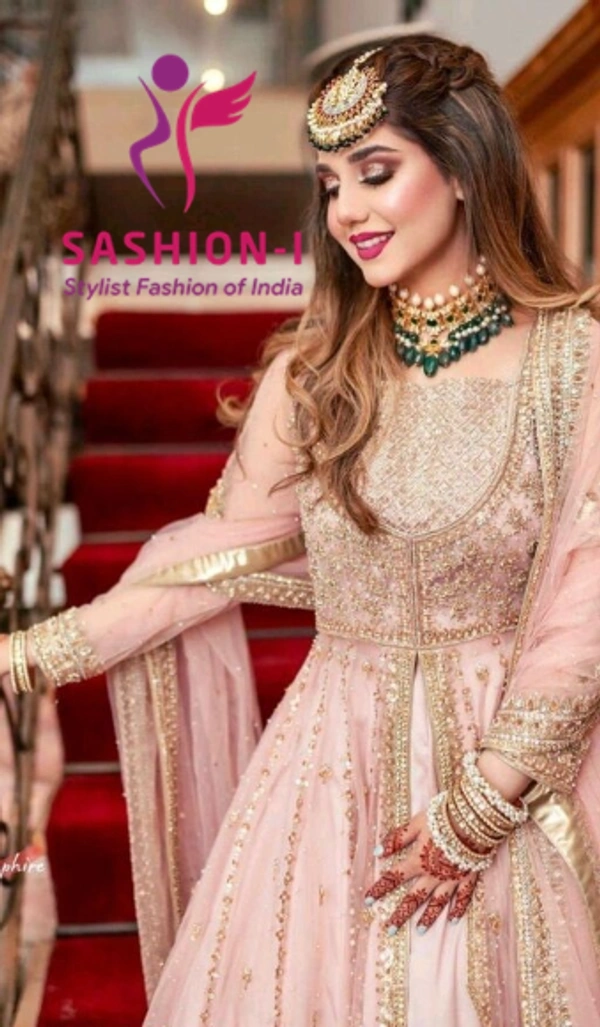 FANCY STYLISH DESIGNER LEHENGA CHOLI - Peach