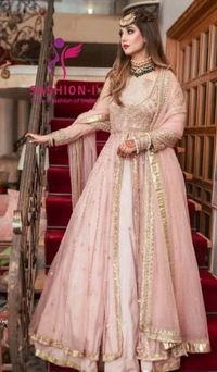 FANCY STYLISH DESIGNER LEHENGA CHOLI - Peach