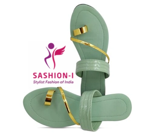 Stylish Flat sandal for women - Pantone Green