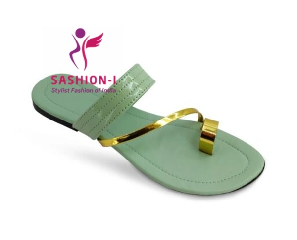 Stylish Flat sandal for women - Pantone Green