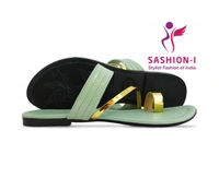 Stylish Flat sandal for women - Pantone Green