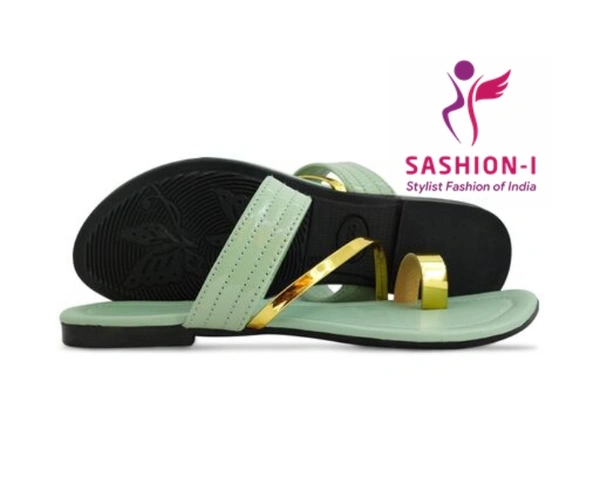 Stylish Flat sandal for women - Pantone Green