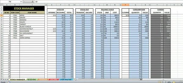 Inventory Management Format