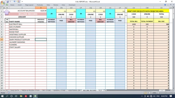 (Flexible)PROFIT & LOSS + INVENTORY format 