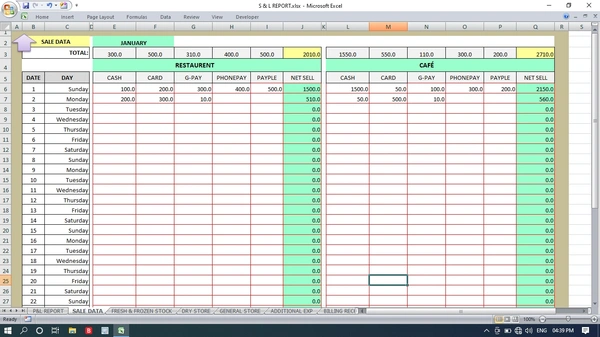 (Fixed) PROFIT & LOSS + INVENTORY FORMAT 