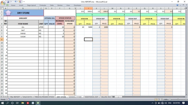 (Fixed) PROFIT & LOSS + INVENTORY FORMAT 