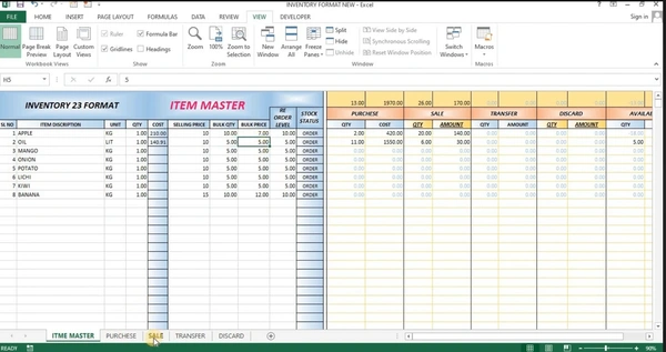 INVENTORY + P&L Format 