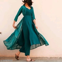 Kurta Set With Shrug - green, xl, xxl