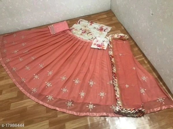 Women Stylish Lehnga - semi stitched, unstiçhed ,free size, peach