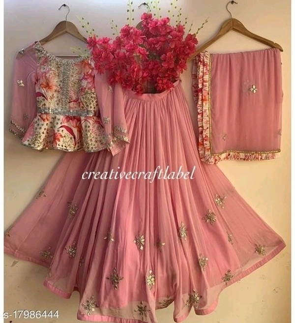 Women Stylish Lehnga - semi stitched, unstiçhed ,free size, peach