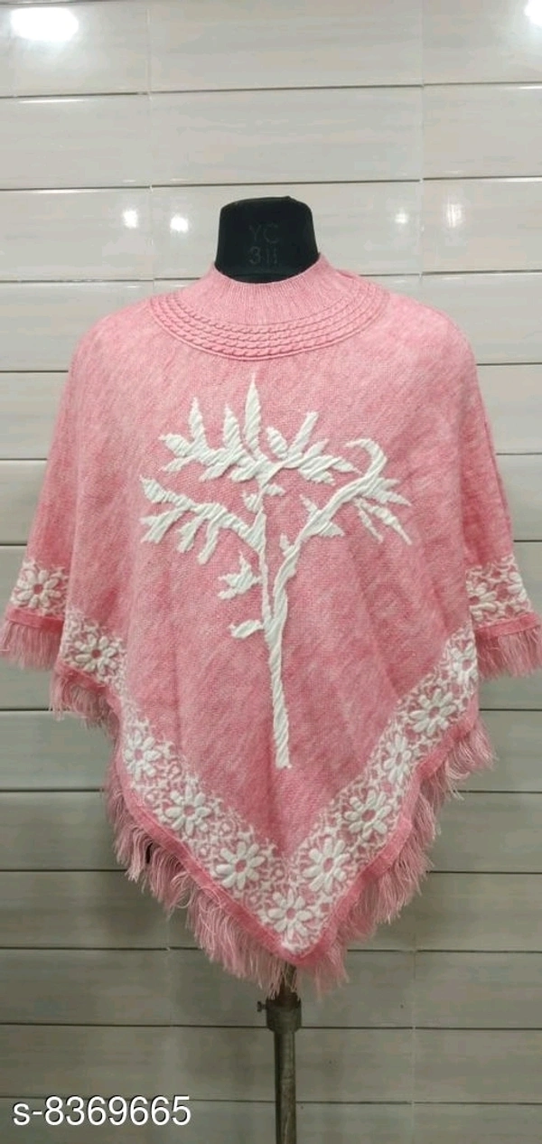 Women Poncho - baby pink,black,grey, free size
