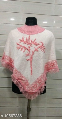 Women Poncho - baby pink,black,grey, free size