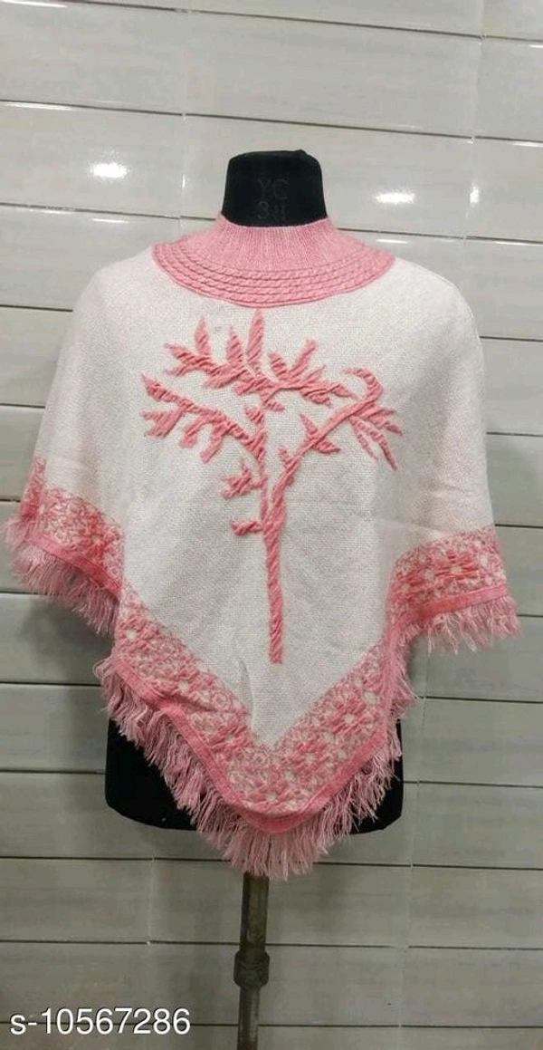 Women Poncho - baby pink,black,grey, free size