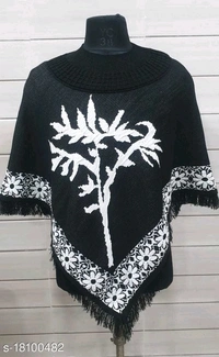Women Poncho - baby pink,black,grey, free size