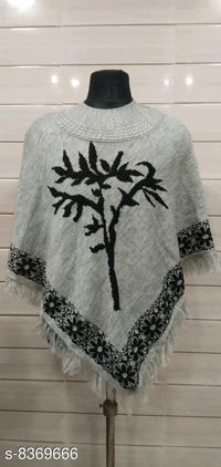 Women Poncho - baby pink,black,grey, free size