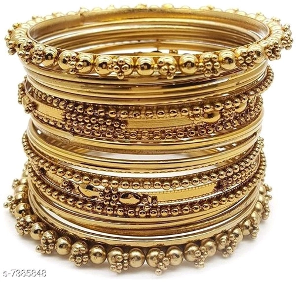 Stylish Bangle Set - golden ,silver, 2.4 2.6 2.8