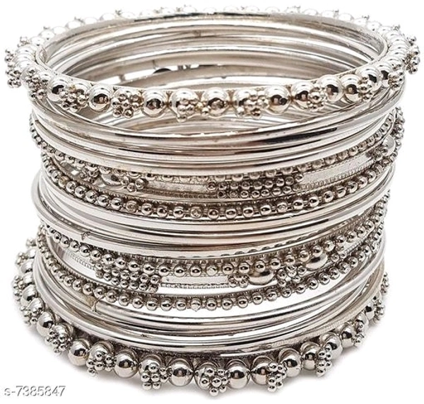 Stylish Bangle Set - golden ,silver, 2.4 2.6 2.8
