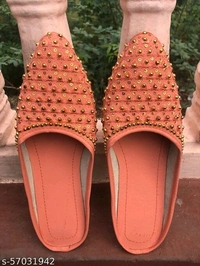 Stylish Jutties -  IND-3, IND-4, IND-5, IND-6, IND-7, IND-8, light grey,orange,mehndi color, Mentioned product size and colour in your address details thankyou