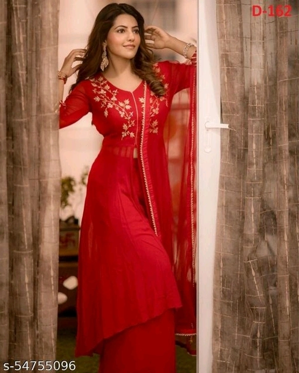 Fancy Kurta Set - red, small