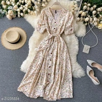 Unique Dress - green,black, skyblue,white