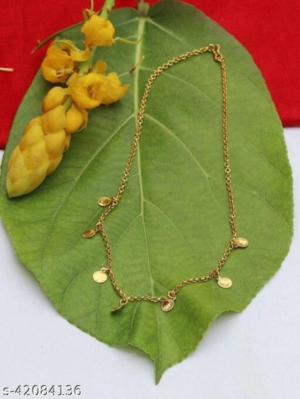 Beautiful Necklace Chain - golden, free size