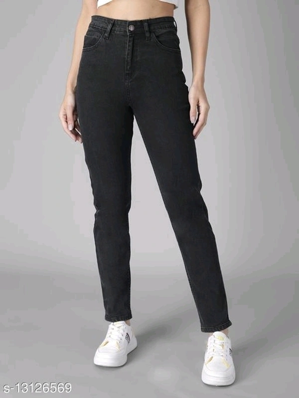 High Waist Jeans - black