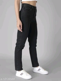 High Waist Jeans - black
