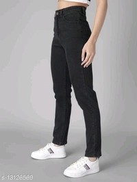 High Waist Jeans - black