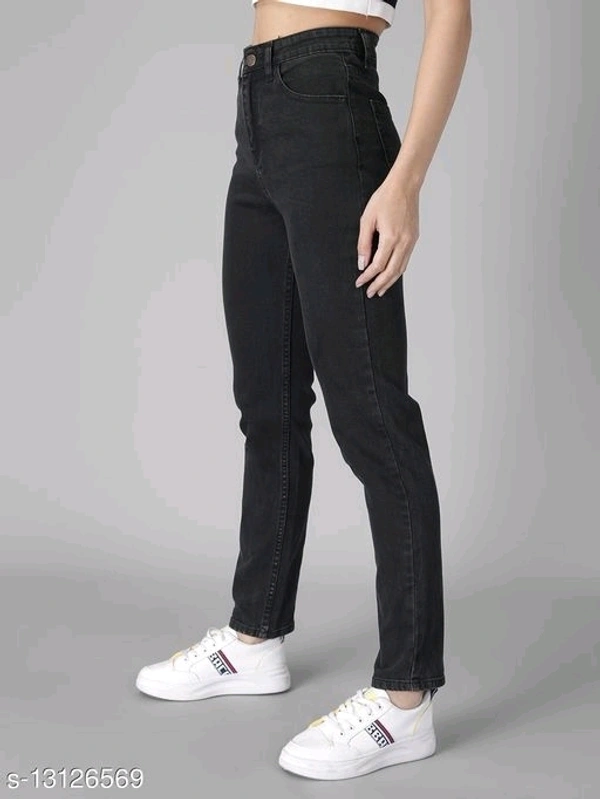High Waist Jeans - black