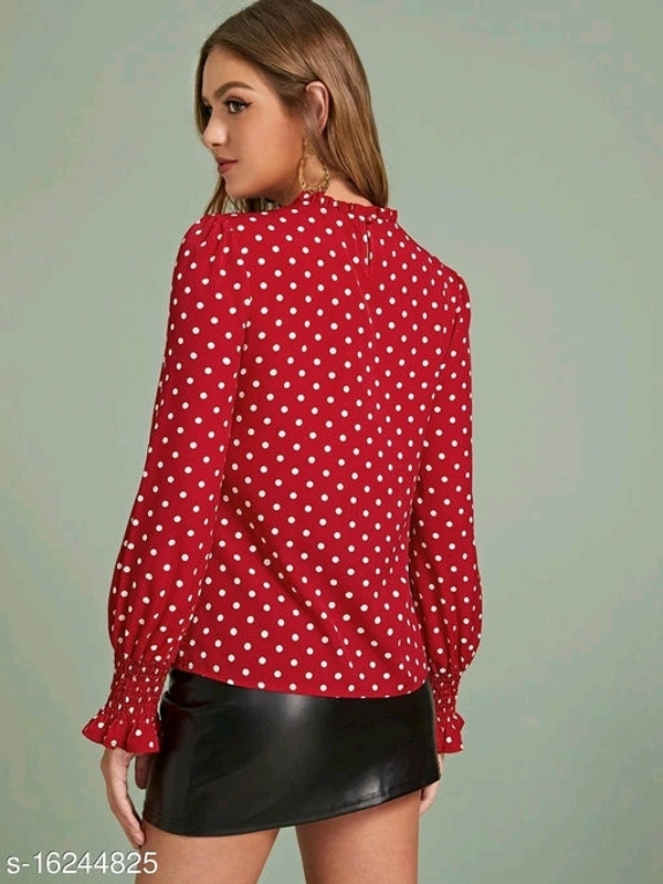Puff Sleeves Top - red
