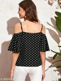 Off Shoulder Fancy Tops - black , red