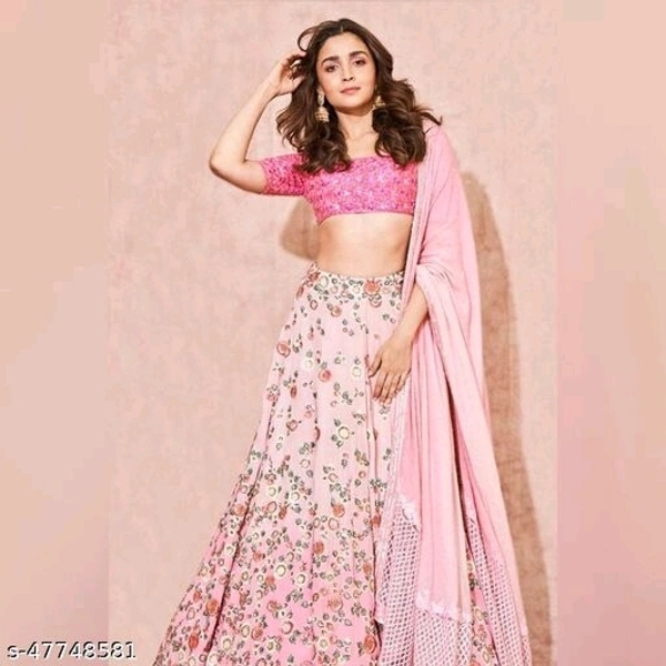 Alia Pink Flor Lehnga - pink
