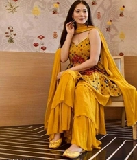 Diwali Special Sharara Set - Mustard