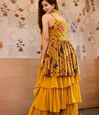 Diwali Special Sharara Set - Mustard