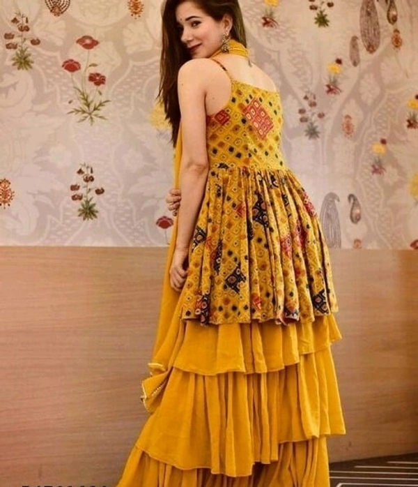 Diwali Special Sharara Set - Mustard