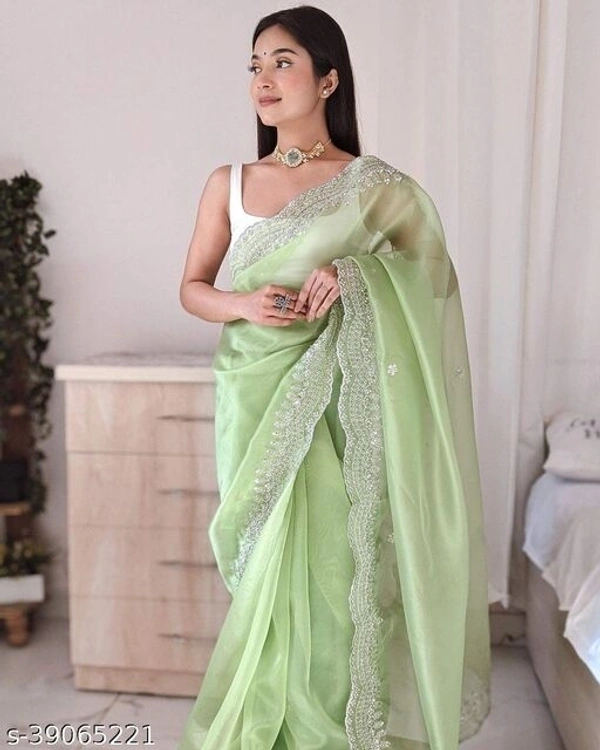 Stylish Saree - light green