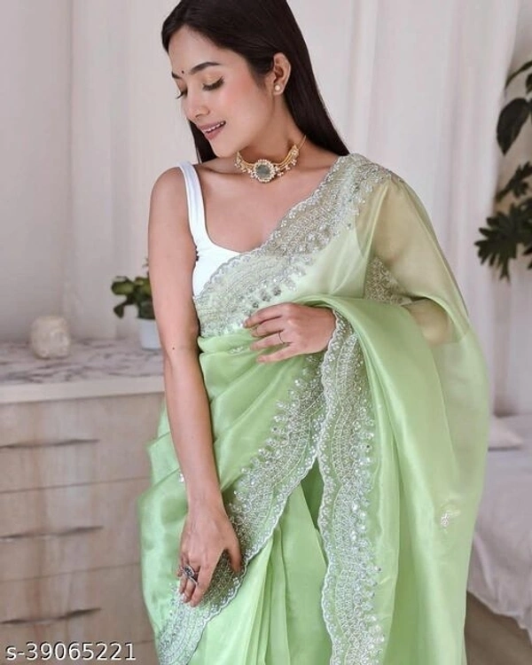Stylish Saree - light green