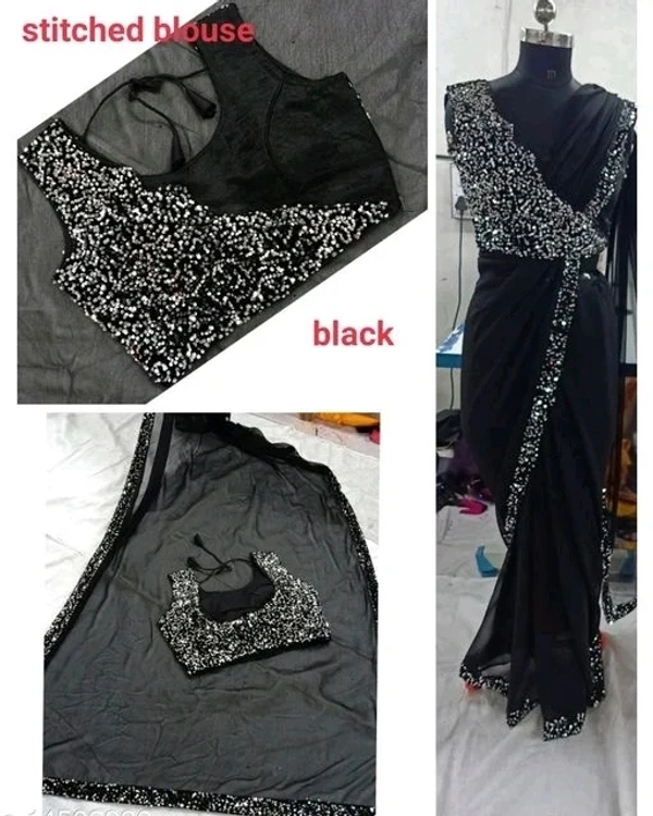 Ready To Wear Saree - red,black,pink