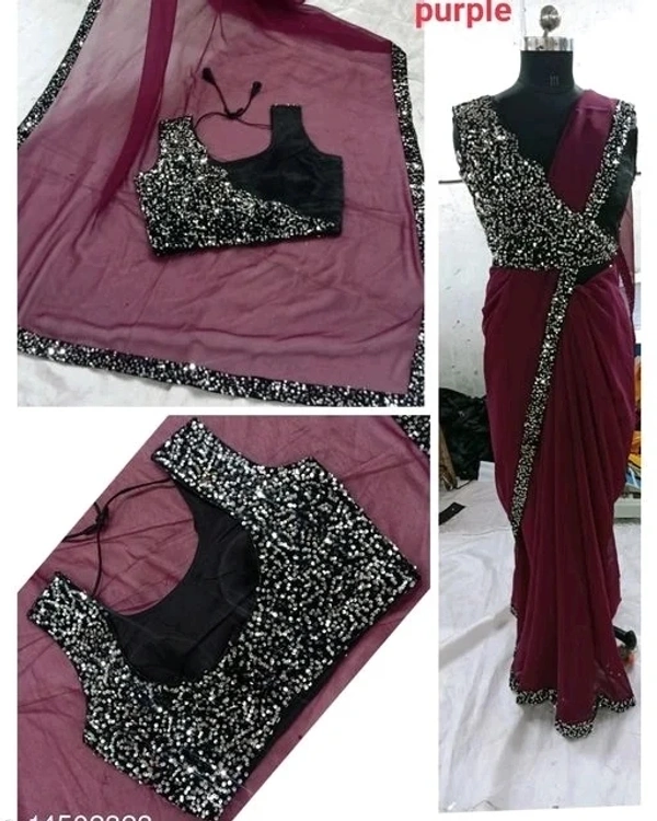 Ready To Wear Saree - red,black,pink
