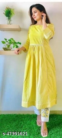 Kurti With Pant  - yellow,red