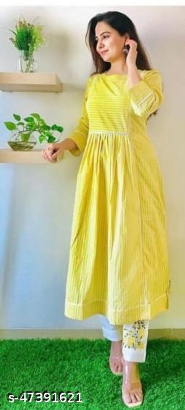 Kurti With Pant  - yellow,red