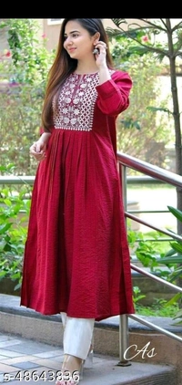 Kurti With Pant  - yellow,red