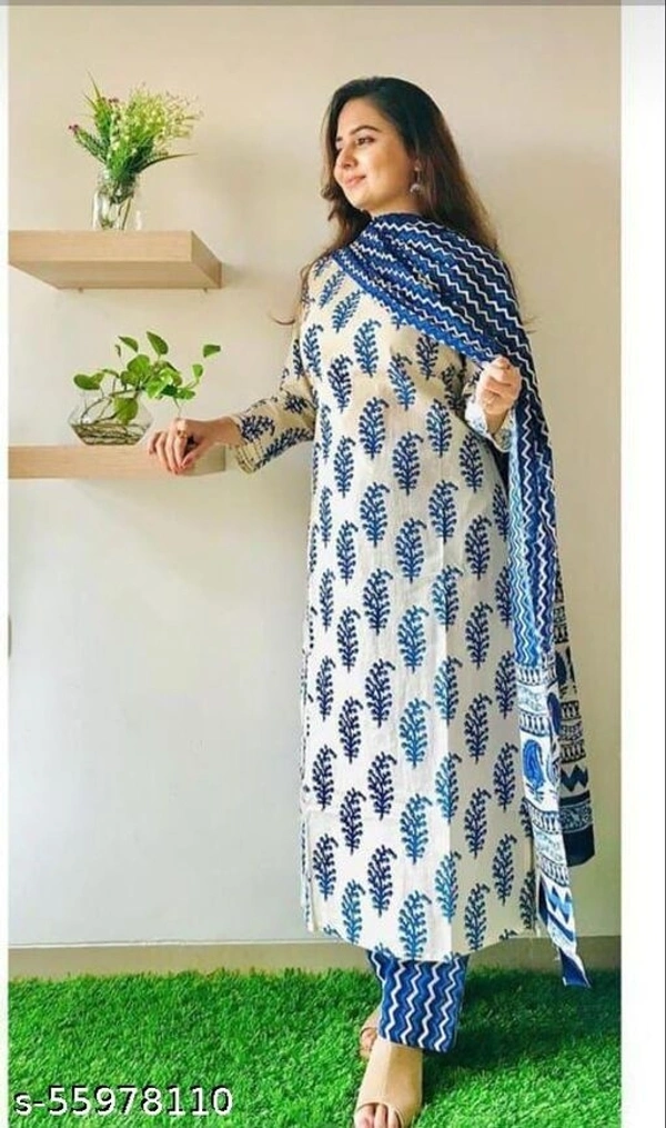 Kurta Set With Dupatta  - blue