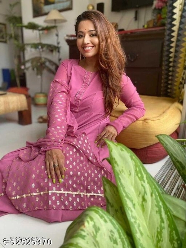 Stylish Kurti Set With Dupatta - pink