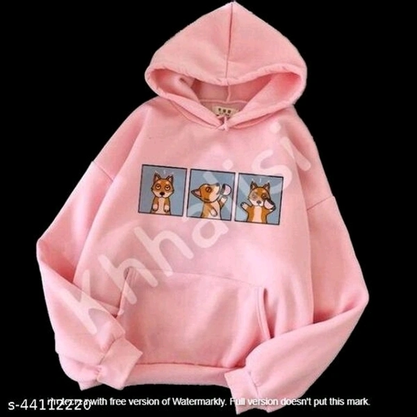 Women Sweatshirt - white,baby pink