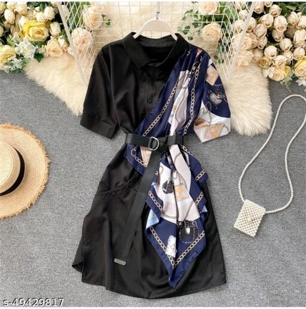 Middi Dress - black , white
