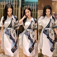 Middi Dress - black , white