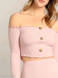 Top With Skirt Set - peach,green,khaki 