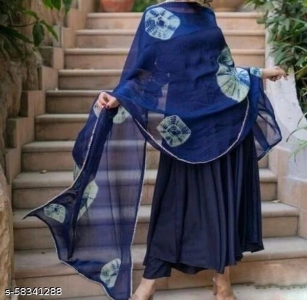 Beautiful Anarkali Kurta Set - blue