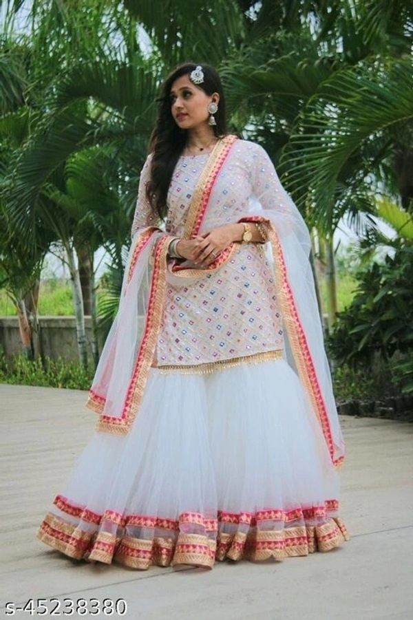 Heavy Sharara Set  - white
